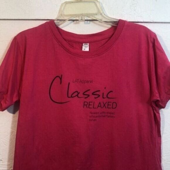 LAT Apparel Classic Relaxed Fit Red T-Shirt‎ Womens Size M - Picture 3 of 9